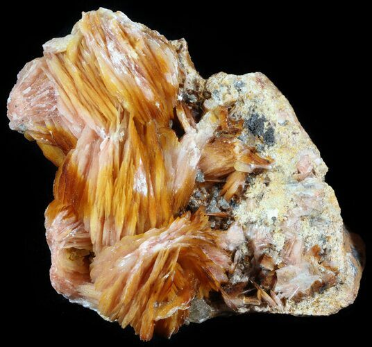 Cerussite Crystals with Orange Bladed Barite - Morocco #51403